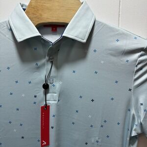 Redvanly Golf Polo Men's‎ Medium Breeze Performance Stretch Geometric NEW